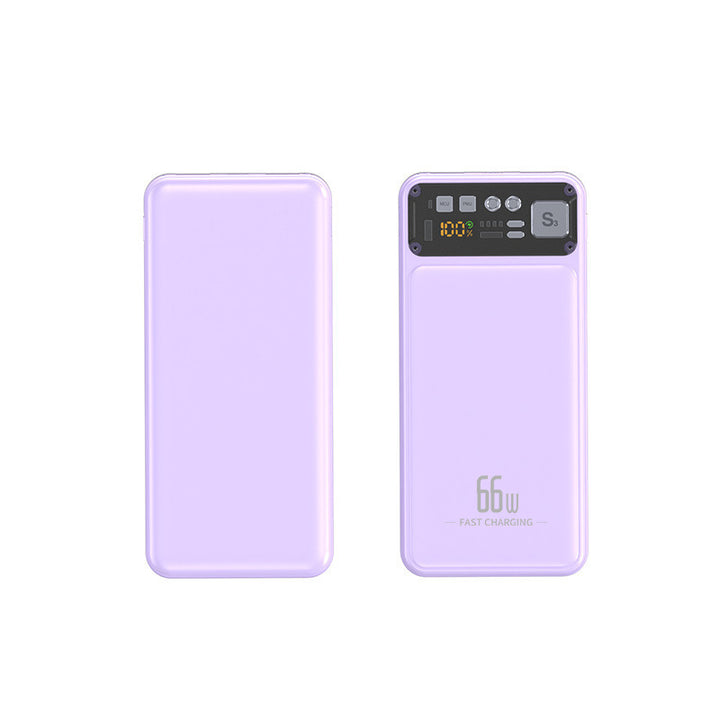 Powerbank med integrert kabelsystem og digital ladevisning Skanto