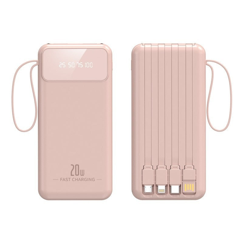 Powerbank med multifunksjonelle ladekabler og digital ladet skjerm Skanto