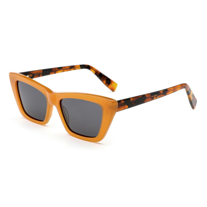 Dame solbrille i trendy, geometrisk design med høyverdig plastramme Skanto