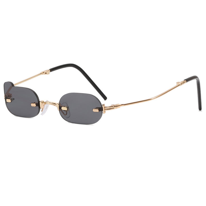 Damer eksklusiv modisk solbrille med glinsende metallramme Skanto
