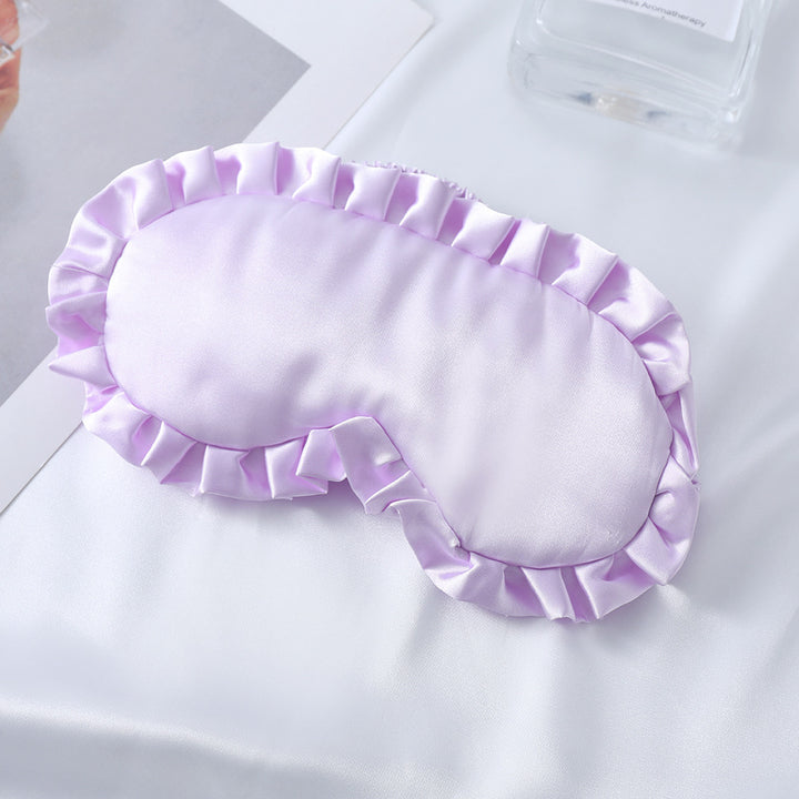 Dame nan satin-glinsende øyemaske med ergonomisk kontur, volangkant og myk polstring Skanto