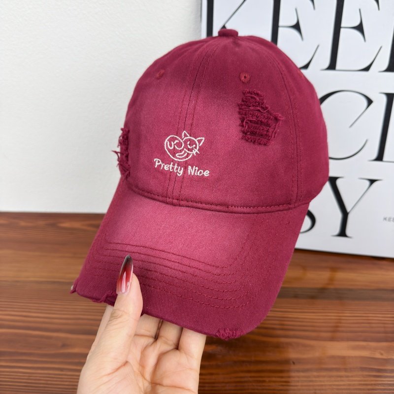 Kvinnenes Slitt Uformell Brodert Baseball Caps Skanto