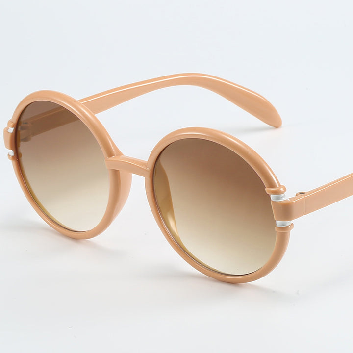 Dame rund solbrille i trendy leopardmønster med UV-beskyttelse Skanto