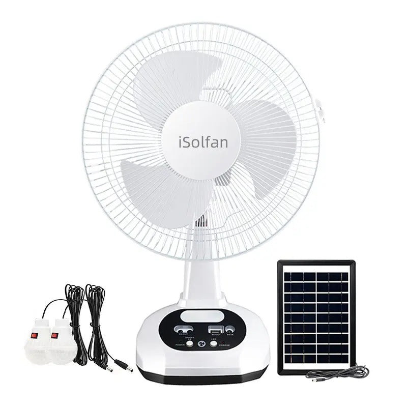 Kvinne Solar-Drevet Høy-ytelses Vifte med 4 Solpaneler Skanto