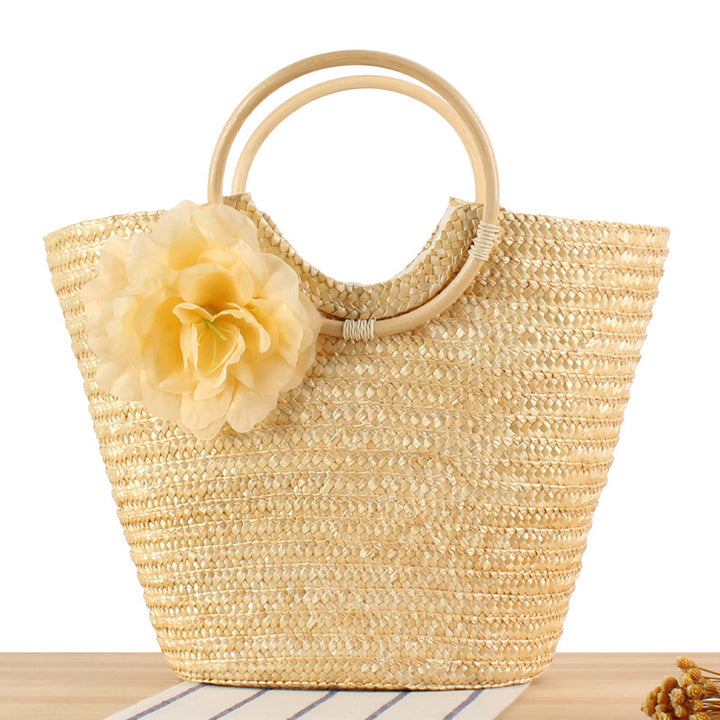 Basket bag with decorative floral design Skanto