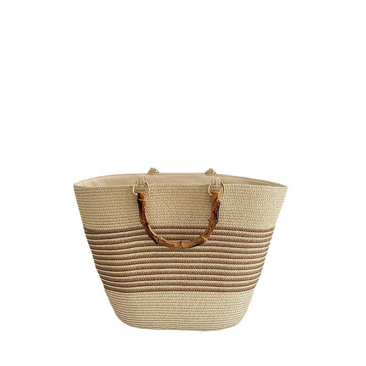 Stilig bastveske med høykvalitets trehåndtak Skanto