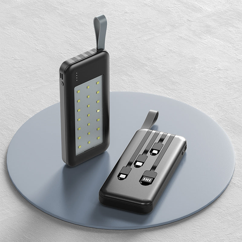 Trådløs Powerbank med Integrert LED-Lampe og Hurtiglading Skanto