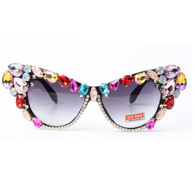 Dame Design-solbrille med glitrende krystallbesettelse Skanto