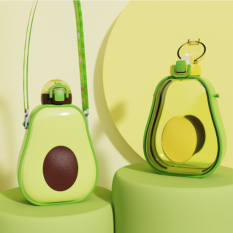 Damen Avocado Drikkeflaske med lekkasjesikker lukking og integrert bæresnor Skanto