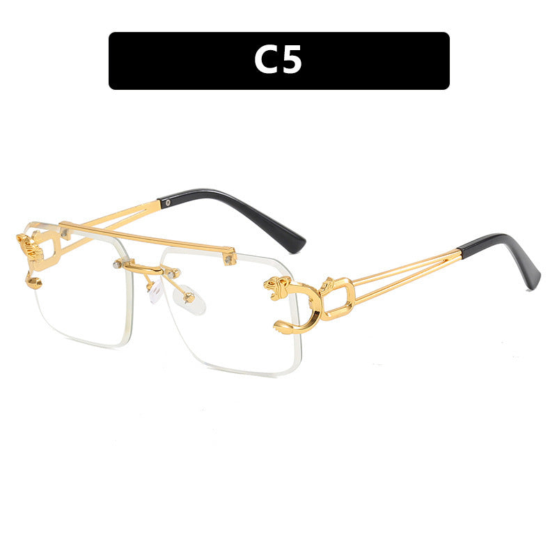 Dame kvadratisk solbrille med elegante dekorative detaljer Skanto