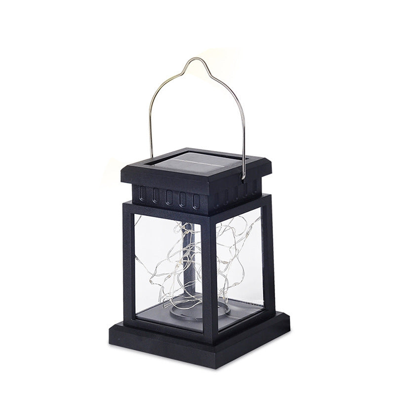 Rustikk Henge Solar Lantern Med Flammende LED Lys Og Vanntette Glasspaneler Skanto