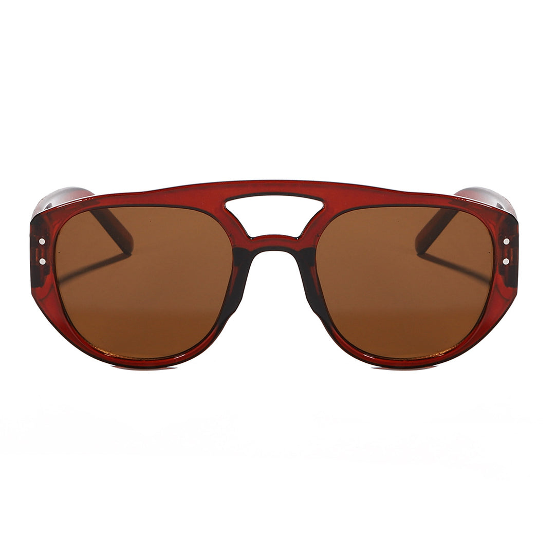 Dame oversized solbrille med moderne, strukturert ramme Skanto