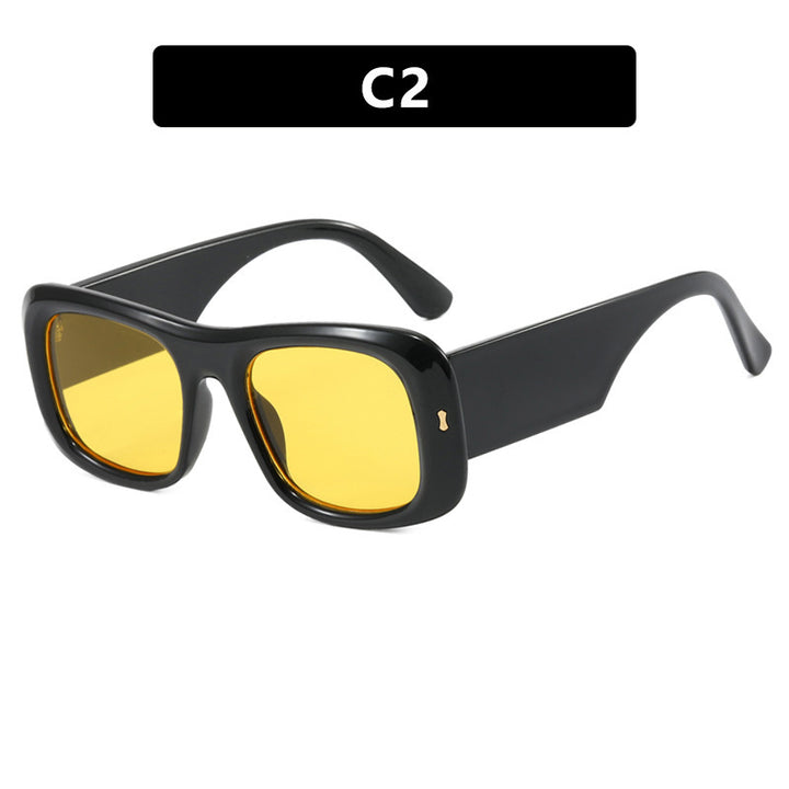 Dame oversized kvadratisk solbrille med bred ramme og polariserte linser Skanto