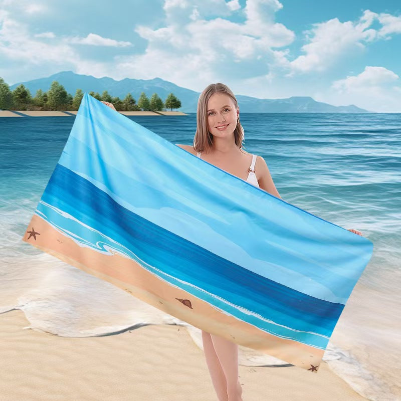 Ladies beach towel with maritime stripe pattern Skanto