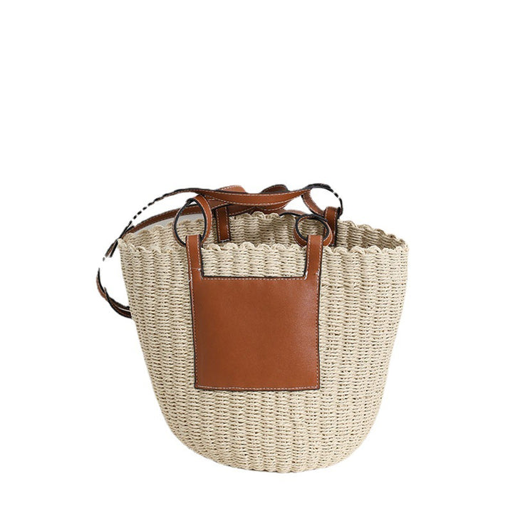 Basket bag with elegant leather detail Skanto
