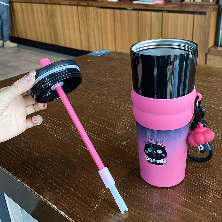 Dame leken kaffekopp med silikondeksel og integrert anheng Skanto
