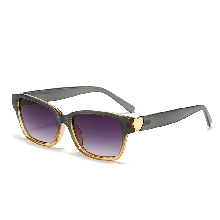 Dame moterik kvadratisk solbrille med hjerte-senter Skanto