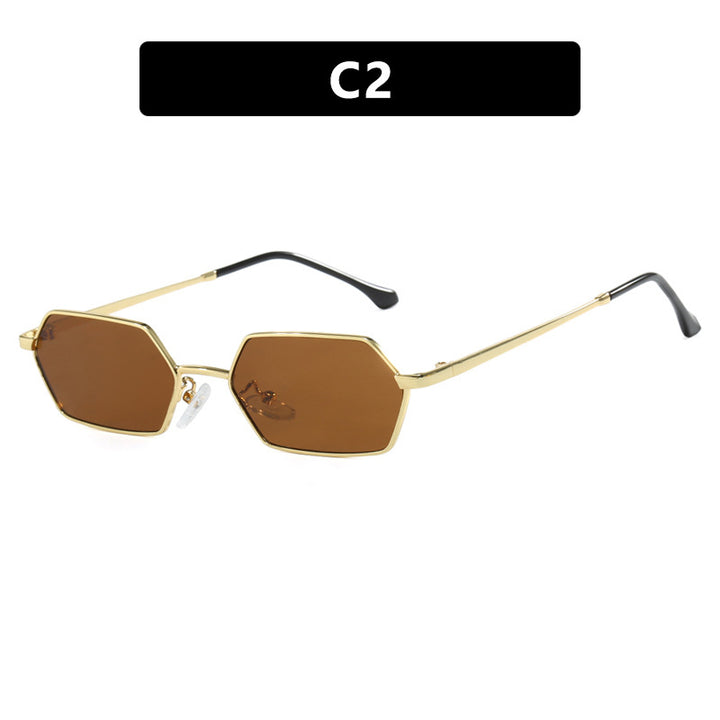 Women's hexagonal sunglasses with elegant metal frame and UV protection Skanto