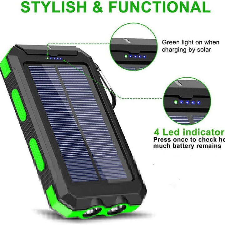 Solar Powerbank med Innebygd LED-lampe og Kompass Skanto