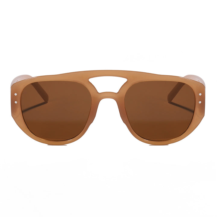 Dame oversized solbrille med moderne, strukturert ramme Skanto