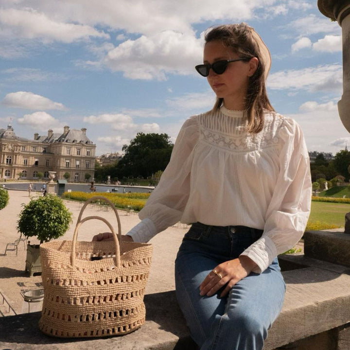 Stylish rattan shopper bag Skanto
