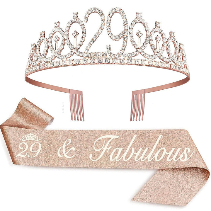 Damer Krystallprinsessekrone med 30 & Fabulous tekst Skanto