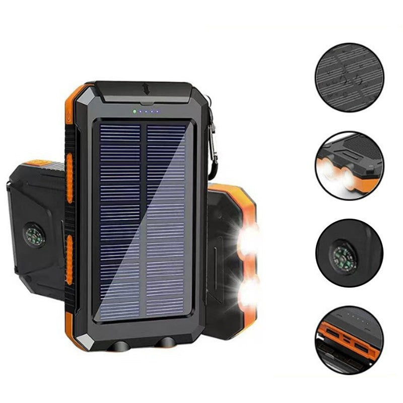 Solar Powerbank med Innebygd LED-lampe og Kompass Skanto