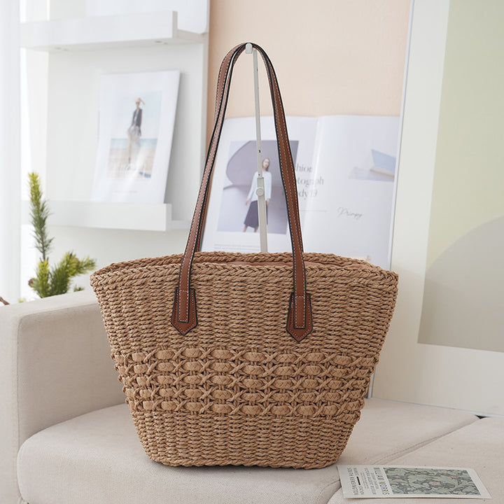 Håndlaget strandveske i boho-stil Skanto