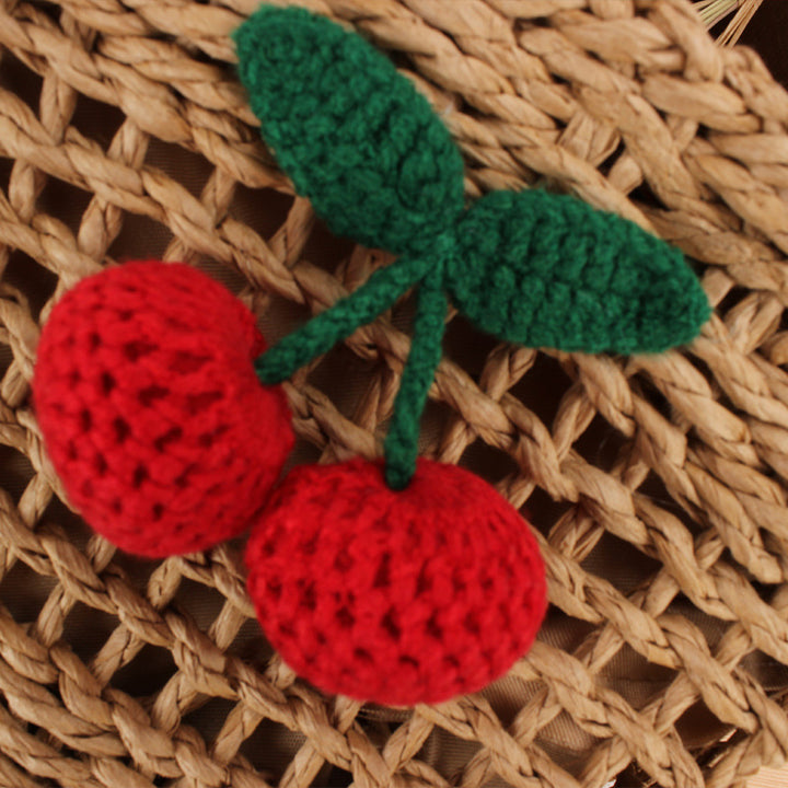 Shoulder Bag with Handmade Fruit Motif Skanto