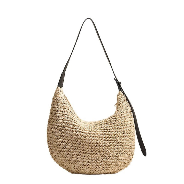 Handmade Hobo Bag in Natural Raffia Skanto