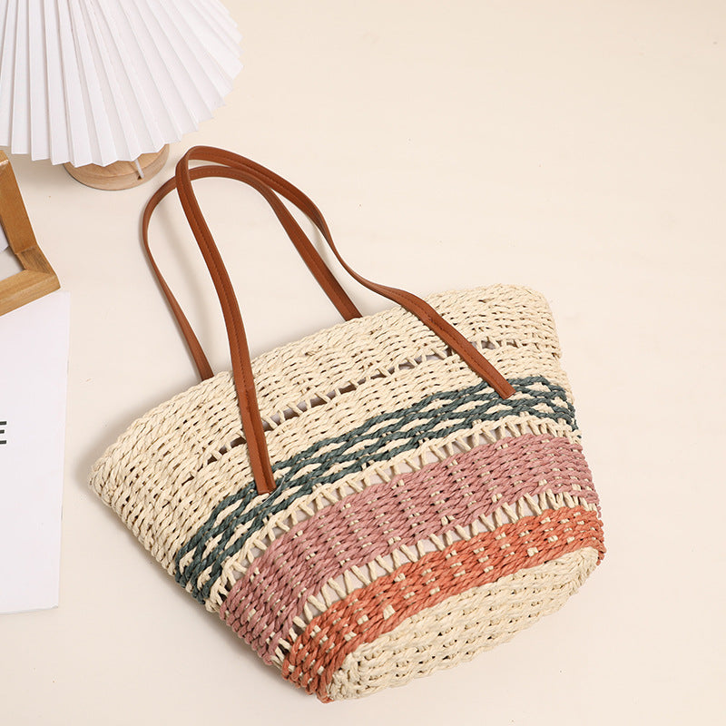 Stylish basket bag with strong leather handles Skanto