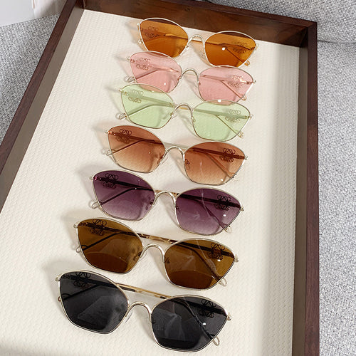 Women's Fashion Cat-Eye Sunglasses with Filigree Metal Frame Skanto