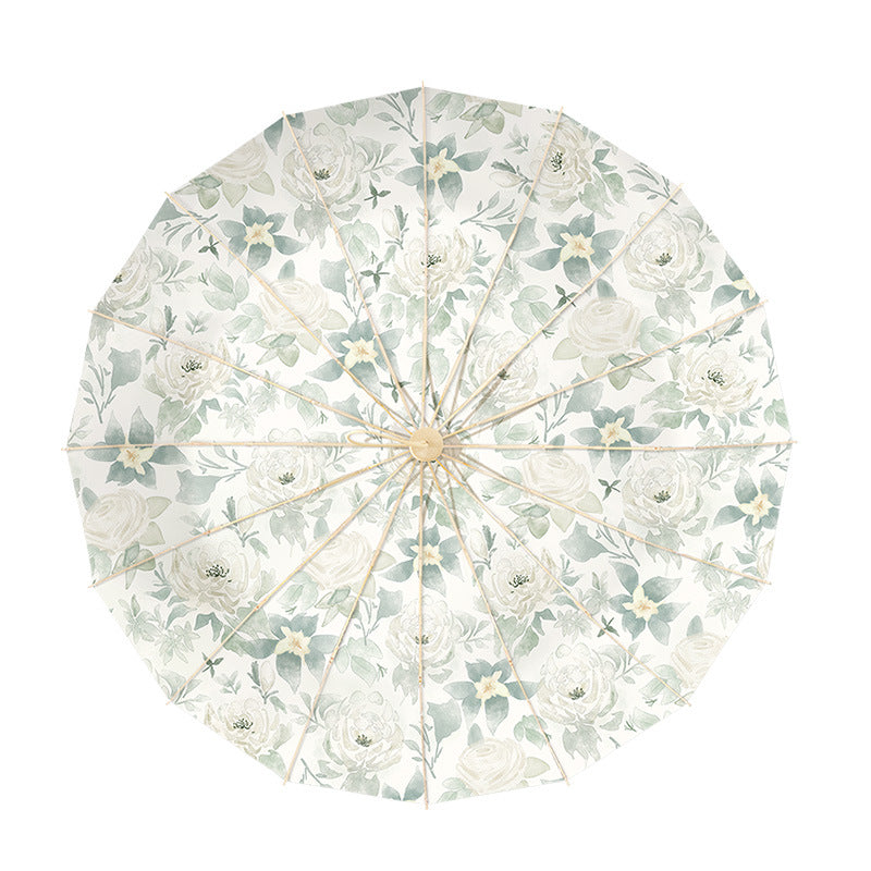 Dame elegant blomster-paraply Skanto
