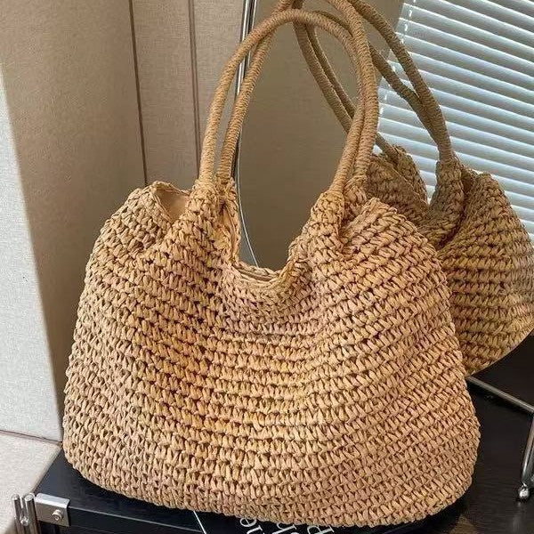 Håndlaget Raffia Handleveske Skanto