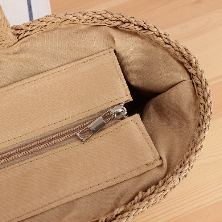 Basket bag with decorative woven design Skanto