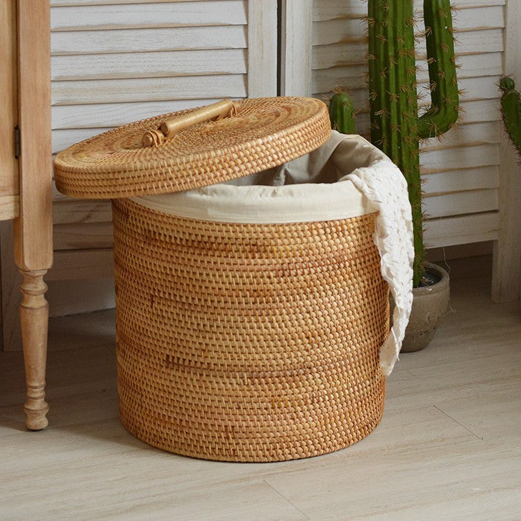 Damer Elegant håndfl woven kurv med praktiske håndtak Skanto