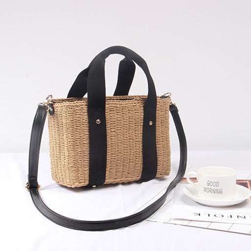 Spacious woven tote bag with comfortable, reinforced handles Skanto