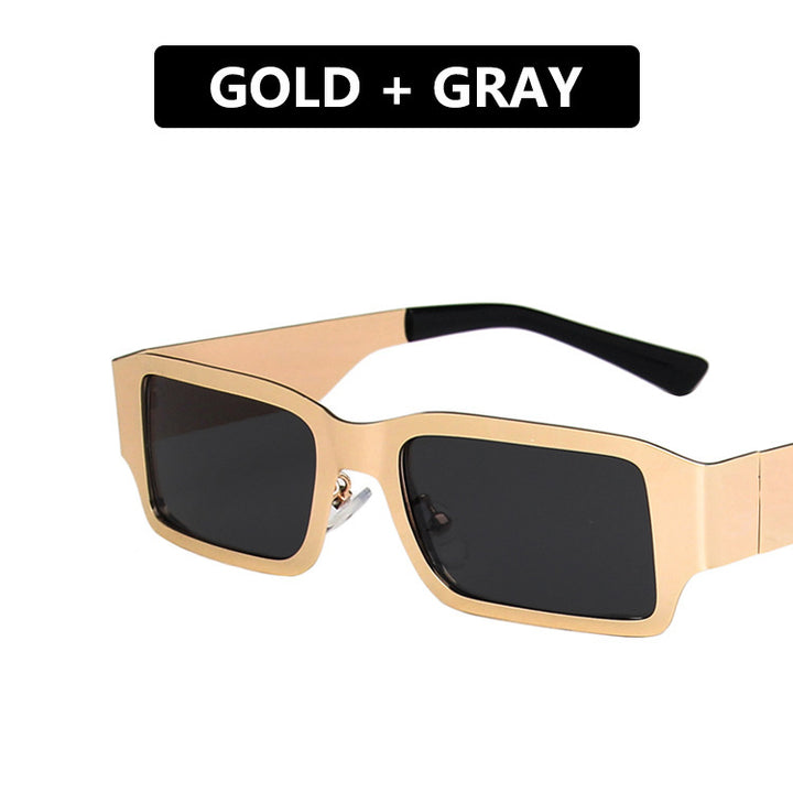Women's geometric sunglasses with protective UV filter and robust metal frame Skanto