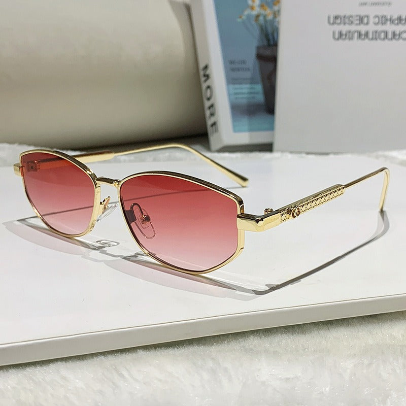 Women's elegant sunglasses with sparkling metal frame Skanto