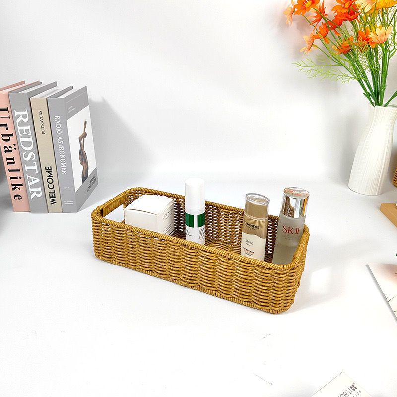 Unisex Rektangulær Oppbevaringskurv i flette materiale Skanto