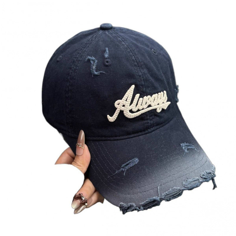 Kvinnenes slitte denim stil baseball cap Skanto