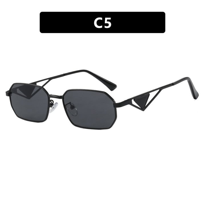 Women's Geometric Luxury Sunglasses with Narrow High-Gloss Frame Skanto