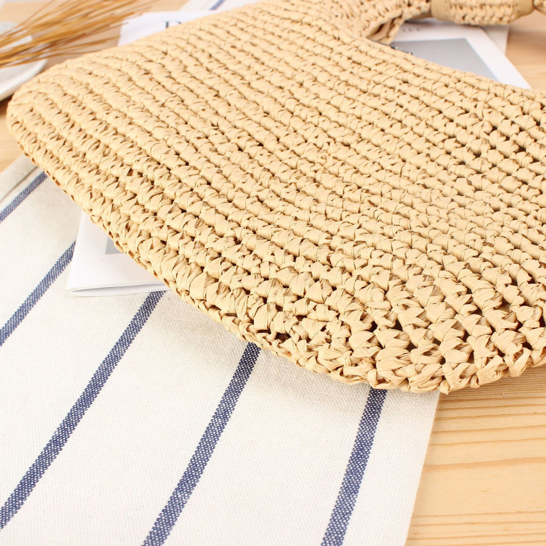 Shoulder bag made of hand-knotted natural material with stylish knot closure Skanto
