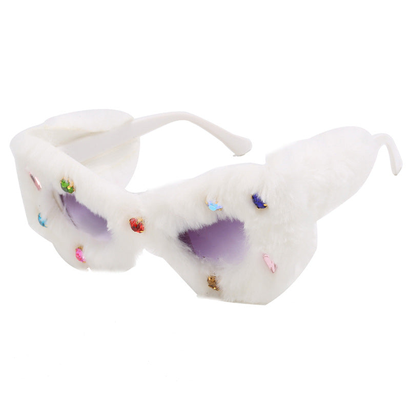 Women's eye-catching, padded sunglasses with decorated frame Skanto