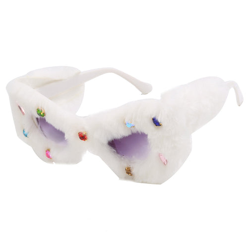 Women's eye-catching, padded sunglasses with decorated frame Skanto