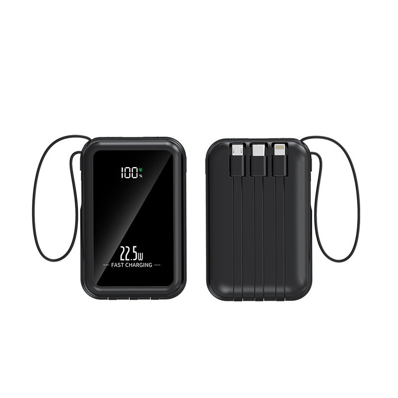 Bærbar Powerbank med integrert digital skjerm og allsidig kabelsystem Skanto
