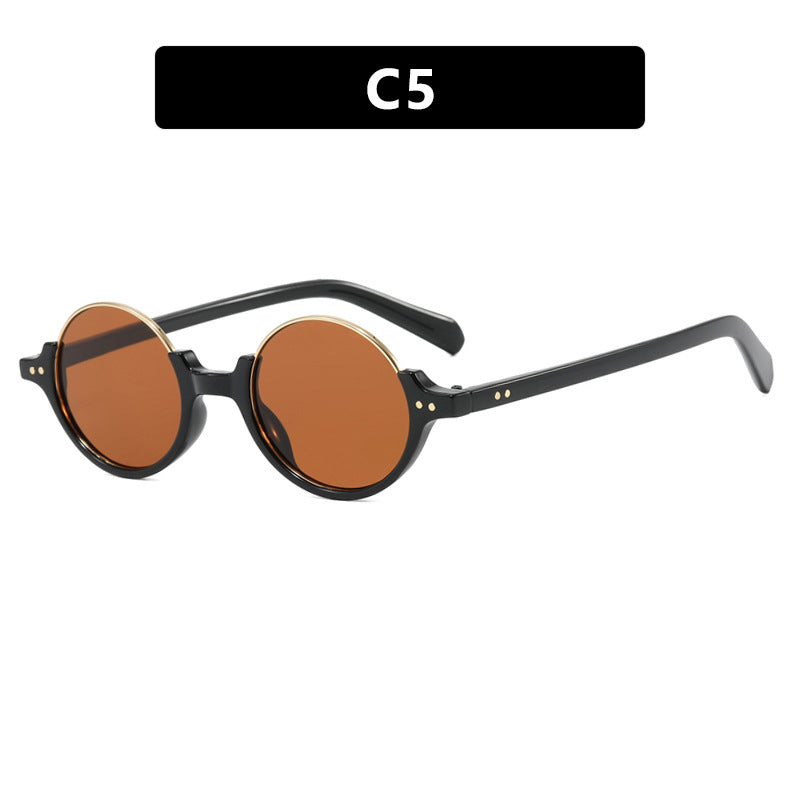 Women's round sunglasses with elegant plastic-coated frame Skanto