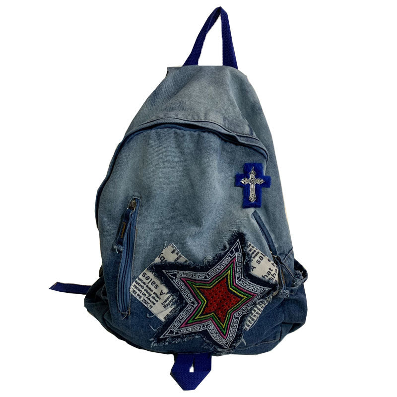 Kunstnerisk Denim Skole Ryggsekk Skanto