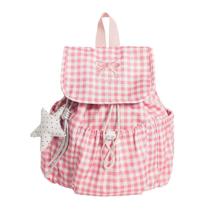 Søt Gingham Print Ryggsekk Skanto