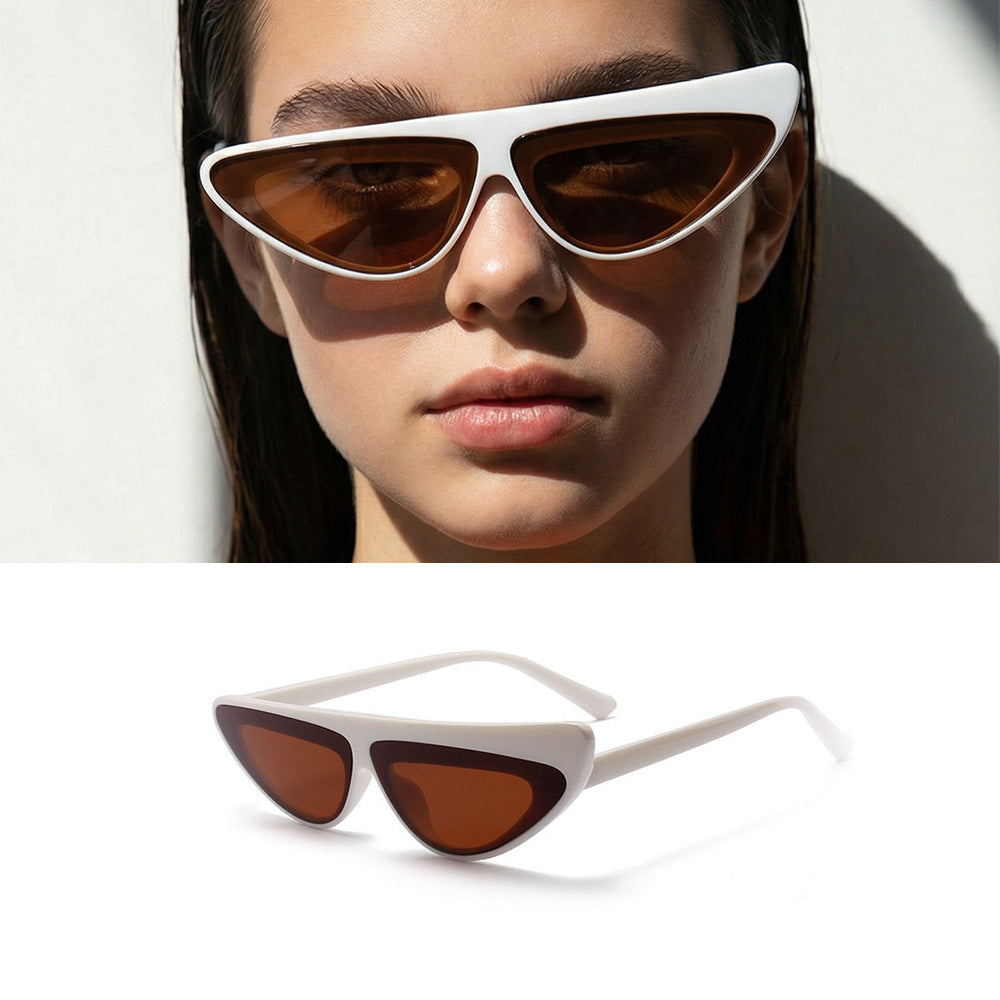 Dame Cat-Eye solbriller med trendy asymmetrisk design Skanto
